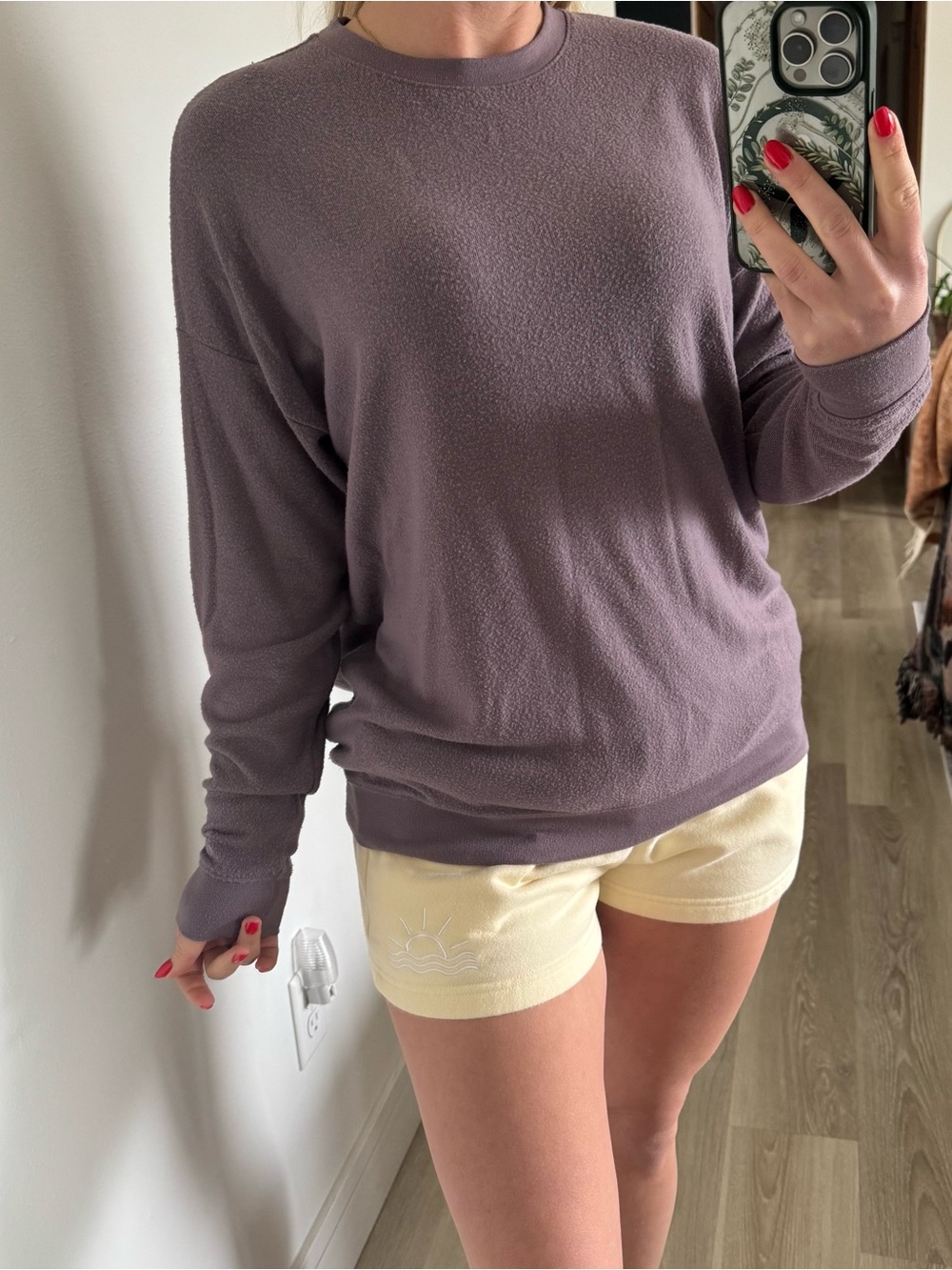 ALO Yoga muted lavender crewneck tee